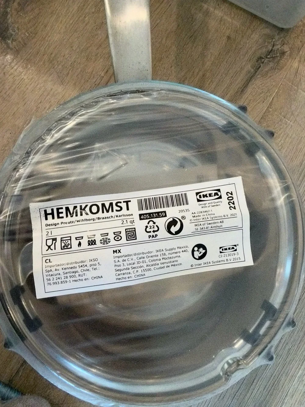 IKEA HEMKOMST Stainless Steel Saucepan With Glass Lid 2.1 Qt 2L 405.131.59